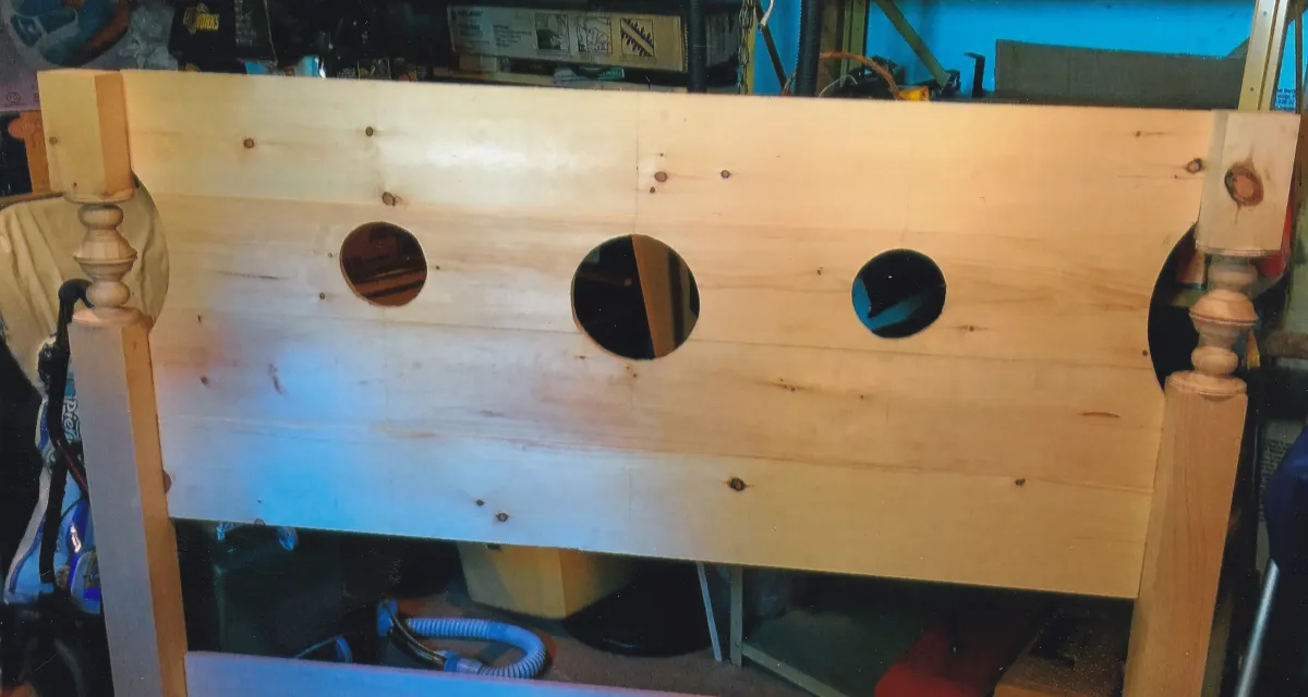 Custom headboard with a nautical style in progress