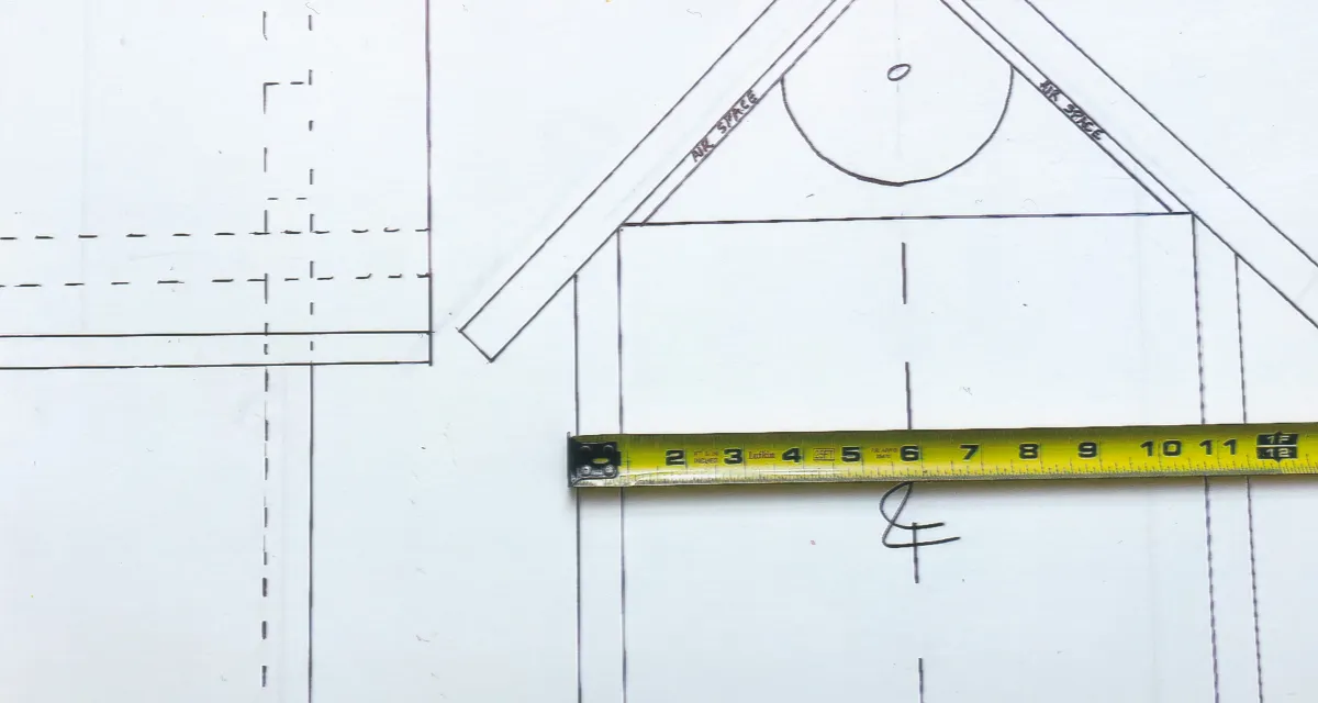 Custom owl house blueprint with ruler