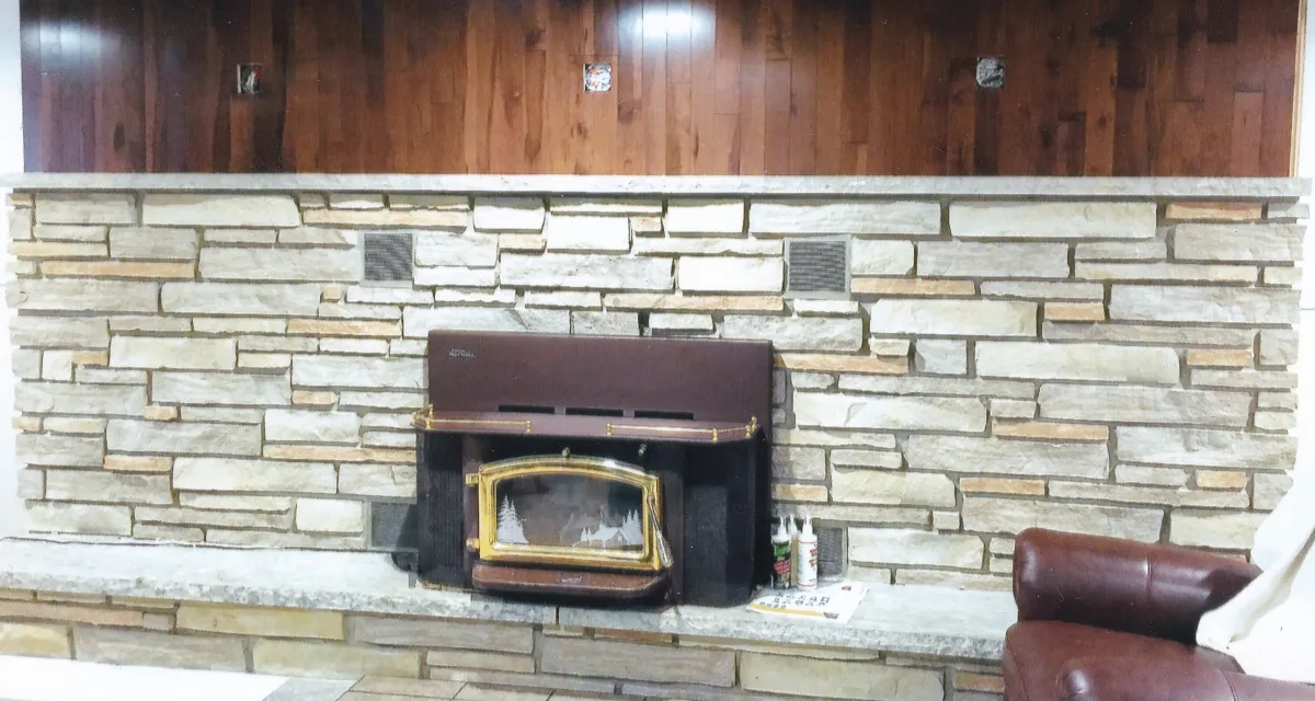 Finished custom woodworking on a fireplace 2020
