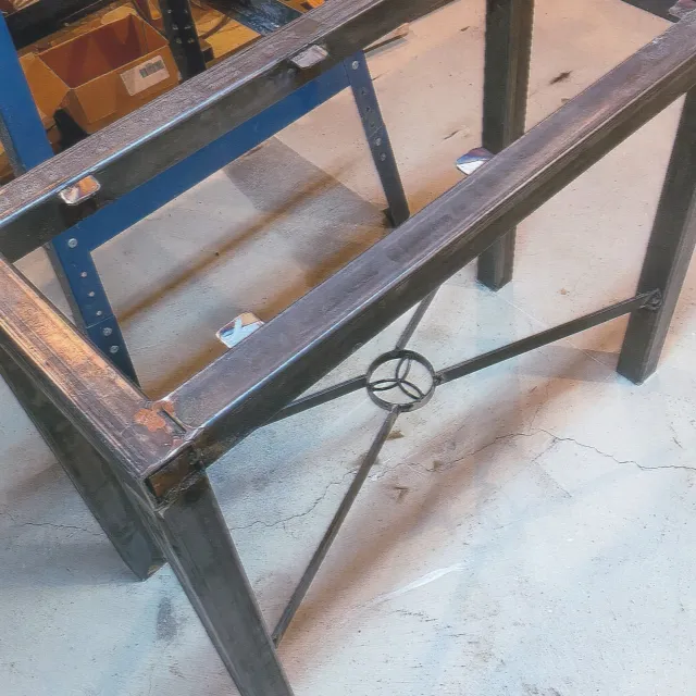 Celtic design metal table in Cobourg