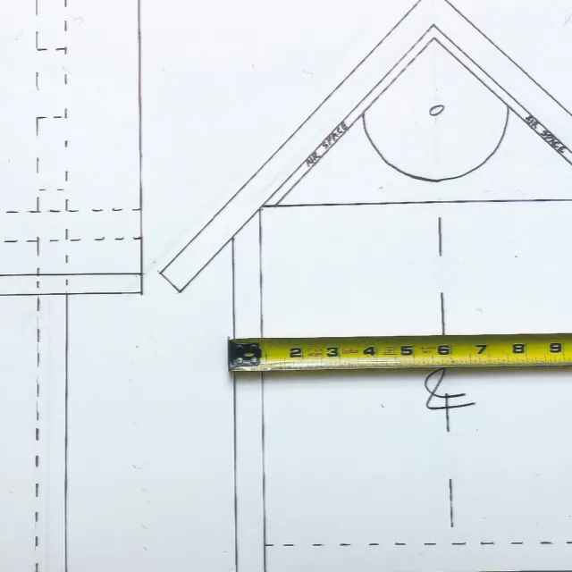 Custom owl house blueprint with ruler