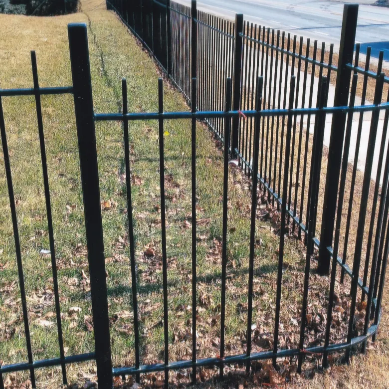 Custom steel fence bend in Courtice, Ontario circa 2000