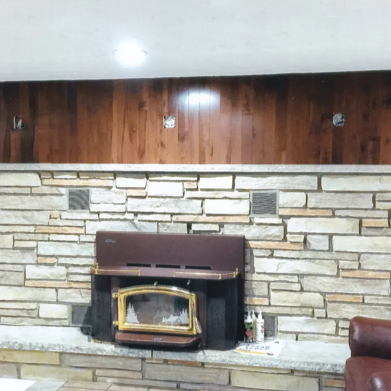 Finished custom woodworking on a fireplace 2020